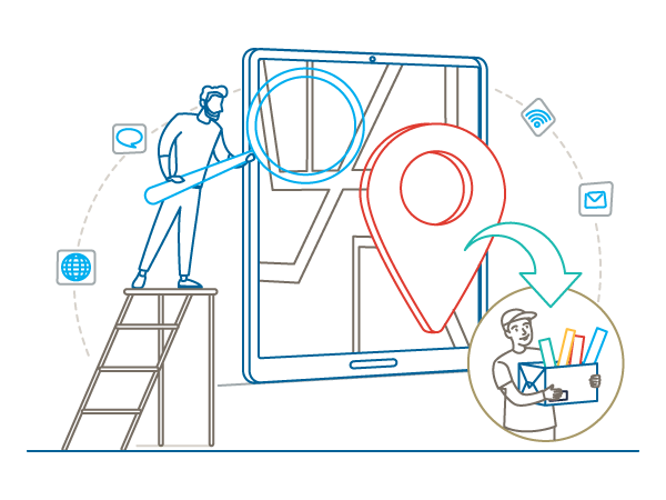 Location pin on a mobile map