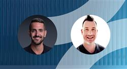 Panos Anadiotis and David Gacsko on a blue background