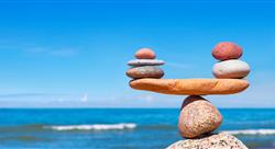 Balance stones against the sea