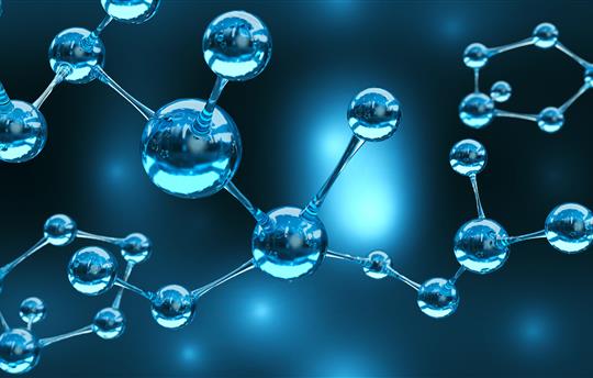 Science background with molecule or atom, Abstract structure for Science or medical background, 3d 